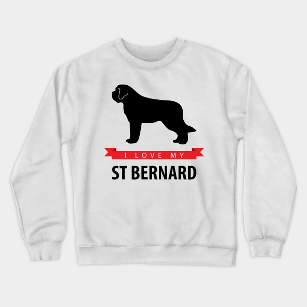 I Love My St Bernard Crewneck Sweatshirt by millersye